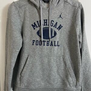 Jordan Nike Gray Michigan Football Hoodie